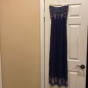 Love Tree Happens strapless rayon maxi dress